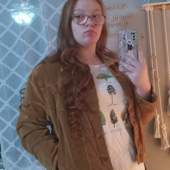 Cute Brown Coudoury Crop Jacket Blazer (Time & Tru) - Picture 7 of 7